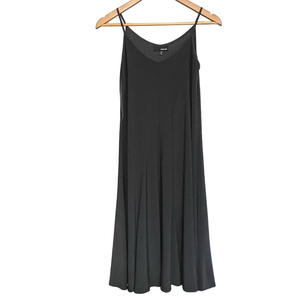 Sun Kim Dress Sleeveless Midi V Neck Sz XS color Stretch Slinky Minimalist